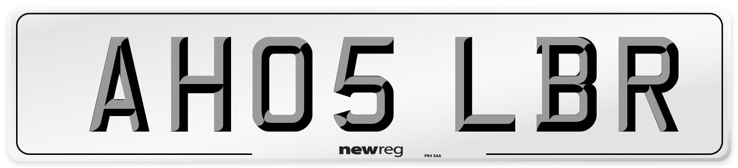 AH05 LBR Number Plate from New Reg